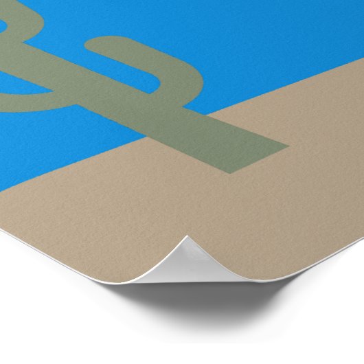 Moderne Abstracte Woestijn Oceaan Strand Landschap Poster (Hoek)