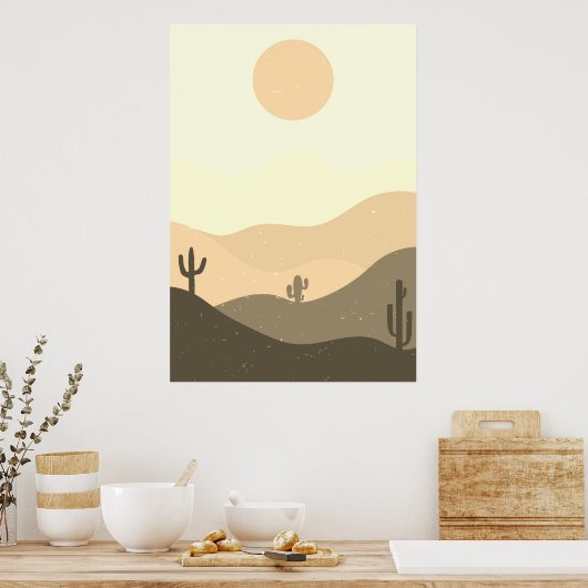 Moderne Abstracte woestijn Poster (Keuken)