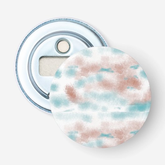 Moderne Abstracte wolken Button Flesopener (Voorkant)