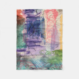 Moderne Abstracte Worpdeken Fleece Deken