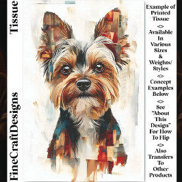 Moderne Abstracte Yorkie Dog Portrait DA8 Decoupag Tissuepapier