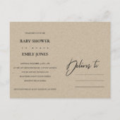 MODERNE ABSTRACTE ZACHTE AQUA BLAUWE KRAFT BABY SH UITNODIGING BRIEFKAART (Achterkant)