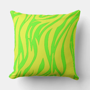 Moderne abstracte zebraprint  geel groen kussen