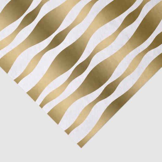 Moderne Abstracte Zebrastripes, wit en goud Tissuepapier (Detail)