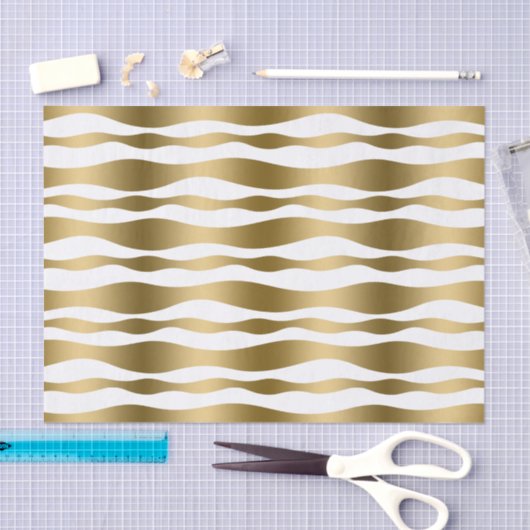 Moderne Abstracte Zebrastripes, wit en goud Tissuepapier (Craft)