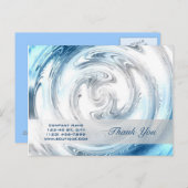 moderne abstracte zeewaterblauwe rimpelloodgieter briefkaart (Voorkant / Achterkant)