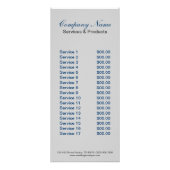 moderne abstracte zeewaterblauwe rimpelloodgieter reclamekaart (Achterkant)