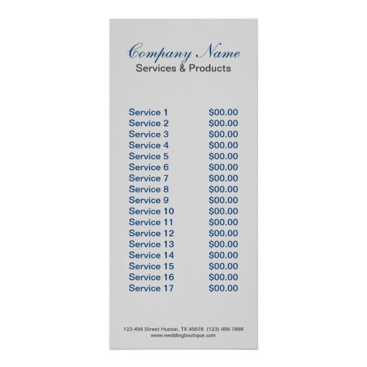 moderne abstracte zeewaterblauwe rimpelloodgieter reclamekaart (Achterkant)