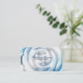 moderne abstracte zeewaterblauwe rimpelloodgieter visitekaartje (Staand voorkant)