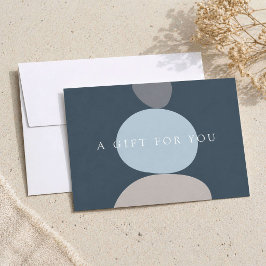 Moderne Abstracte Zen Stenen Blauwe Logo Cadeaukaa Notitiekaartje