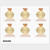 Moderne Abstracte Zen Stenen Gouden Logo Vierkante Sticker (Vel)
