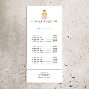 Moderne Abstracte Zen Stenen Gouden Logo Yoga, Mas Reclamekaart