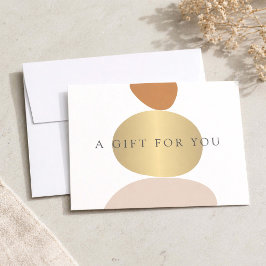 Moderne Abstracte Zen Stenen Gouden Yoga Cadeaukaa Notitiekaartje