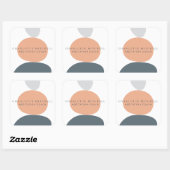 Moderne Abstracte Zen Stenen Perzik Logo Vierkante Sticker (Vel)