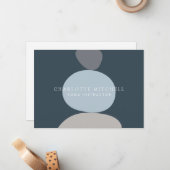 Moderne Abstracte Zen Stones Blauw Logo Notitiekaartje (Voorkant / Achterkant in situ)