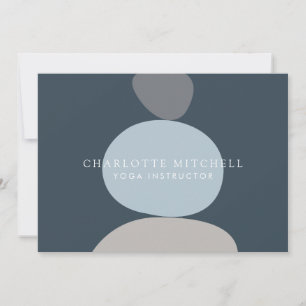 Moderne Abstracte Zen Stones Blauw Logo Notitiekaartje
