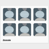 Moderne Abstracte Zen Stones Blauw Logo Vierkante Sticker (Vel)
