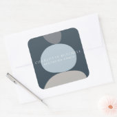 Moderne Abstracte Zen Stones Blauw Logo Vierkante Sticker (Envelop)