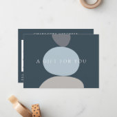 Moderne Abstracte Zen Stones Blue Logo Gift Kaart Notitiekaartje (Voorkant / Achterkant in situ)