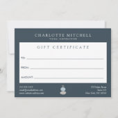 Moderne Abstracte Zen Stones Blue Logo Gift Kaart Notitiekaartje (Achterkant)