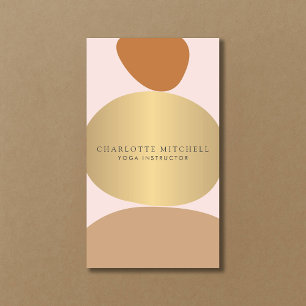 Moderne Abstracte Zen Stones Gold en Roze Logo Yog Visitekaartje