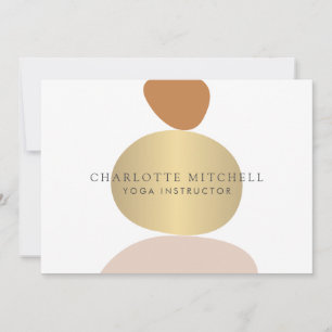 Moderne Abstracte Zen Stones Gold Logo Notitiekaartje