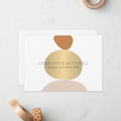 Moderne Abstracte Zen Stones Gold Logo Notitiekaartje (Voorkant / Achterkant in situ)