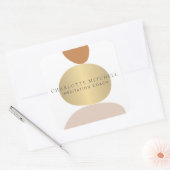 Moderne Abstracte Zen Stones Gold Logo Vierkante Sticker (Envelop)