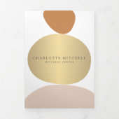 Moderne Abstracte Zen Stones Gold Wellness Brochur Drieluik Kaart (Cover)