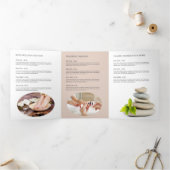 Moderne Abstracte Zen Stones Gold Wellness Brochur Drieluik Kaart (Binnen)