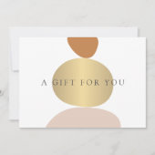 Moderne Abstracte Zen Stones Gold Yoga Gift Kaart Notitiekaartje (Voorkant)