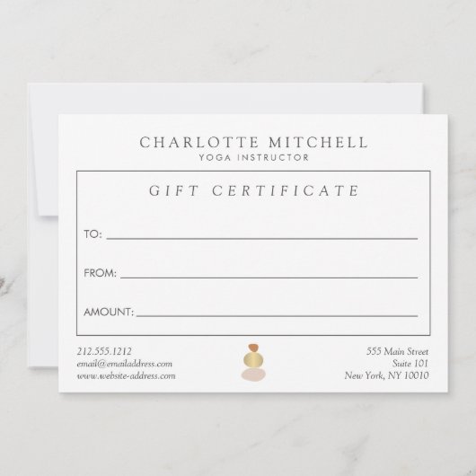 Moderne Abstracte Zen Stones Gold Yoga Gift Kaart Notitiekaartje (Achterkant)