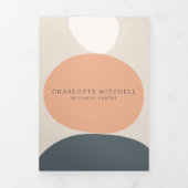 Moderne Abstracte Zen Stones Peach/Blue Brochure Drieluik Kaart (Cover)
