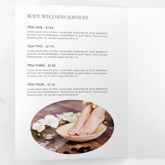 Moderne Abstracte Zen Stones Peach/Blue Brochure Drieluik Kaart (Binnenzijde eerst)