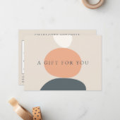 Moderne Abstracte Zen Stones Peach/Blue Gift Kaart Notitiekaartje (Voorkant / Achterkant in situ)