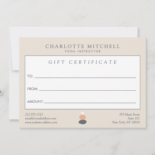 Moderne Abstracte Zen Stones Peach/Blue Gift Kaart Notitiekaartje (Achterkant)