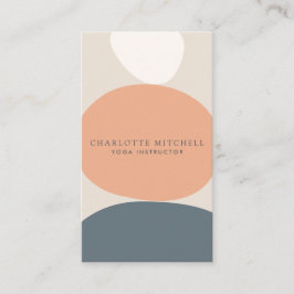 Moderne Abstracte Zen Stones Peach/Blue Logo Yoga Visitekaartje