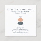 Moderne Abstracte Zen Stones Peach Logo Life Coach Vierkante Visitekaartje (Achterkant)