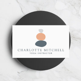 Moderne Abstracte Zen Stones Peach Logo Life Coach Visitekaartje
