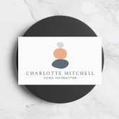 Moderne Abstracte Zen Stones Peach Logo Life Coach Visitekaartje