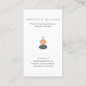 Moderne Abstracte Zen Stones Peach Logo Life Coach Visitekaartje (Achterkant)