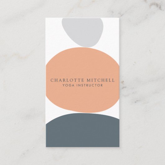 Moderne Abstracte Zen Stones Peach Logo Life Coach Visitekaartje (Voorkant)