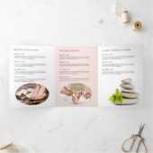 Moderne Abstracte Zen Stones Pink Wellness Brochur Drieluik Kaart (Binnen)