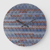 Moderne abstracte zigzagpatroon ontwerp 1283 grote klok (Voorkant)