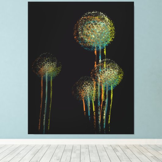 Moderne Abstracte zomerbloemigen Canvas Afdruk (Insitu (Houten vloer))