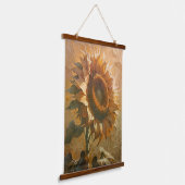 Moderne Abstracte Zonnebloem Kunst  Hangend Wandkleed (Gebogen)