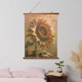 Moderne Abstracte Zonnebloem Kunst  Hangend Wandkleed (Slaapkamer)
