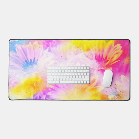 MODERNE ABSTRACTE ZONNEBLOEM WATERVERF BUREAUMAT (Keyboard & Muis)