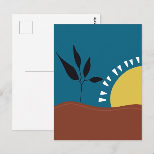 Moderne abstracte zonneschijn briefkaart (Voorkant / Achterkant)