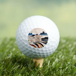 Moderne abstracte zuidwestelijke woestijnmonogram golfballen